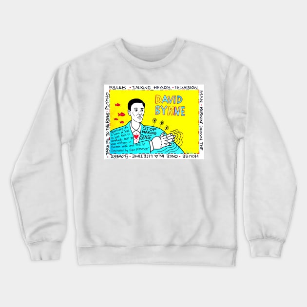 David Byrne pop folk art Crewneck Sweatshirt by krusefolkart